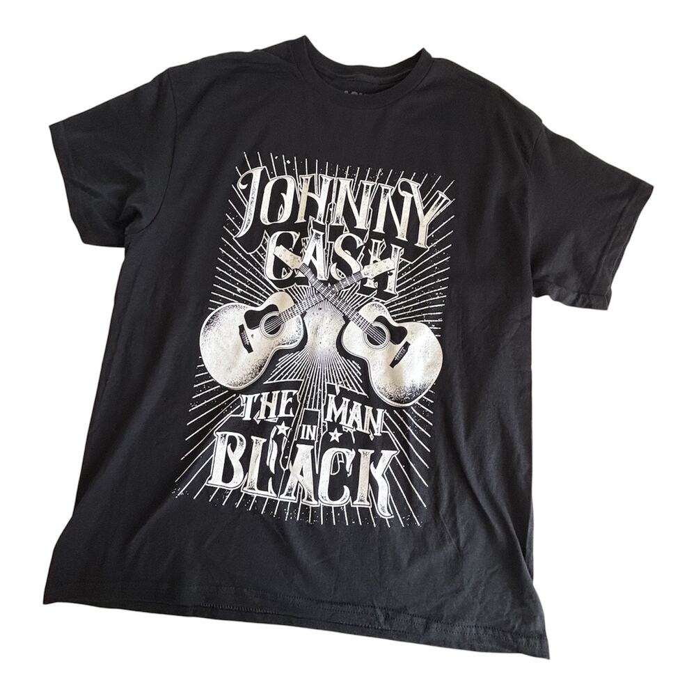 Johnny Cash The Man in Black Graphic T-Shirt Mens Large NWT Rock Band Tee